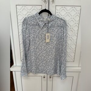 NWT Duchamp Azure and White Bicycle Print Shirt. Bought in Italy. Never worn!